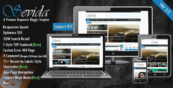 Sevida - Responsive Magazine Blogger Template Free Download