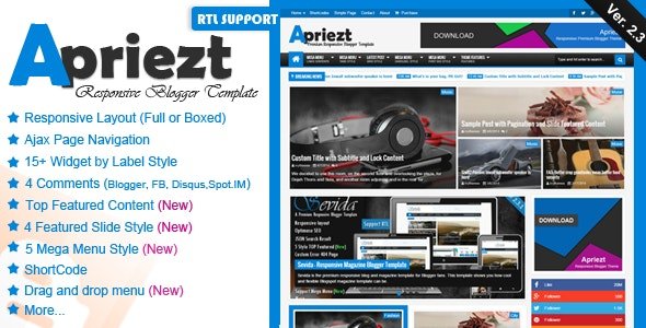 Apriezt Responsive Magazine News Blogger Theme Free Download
