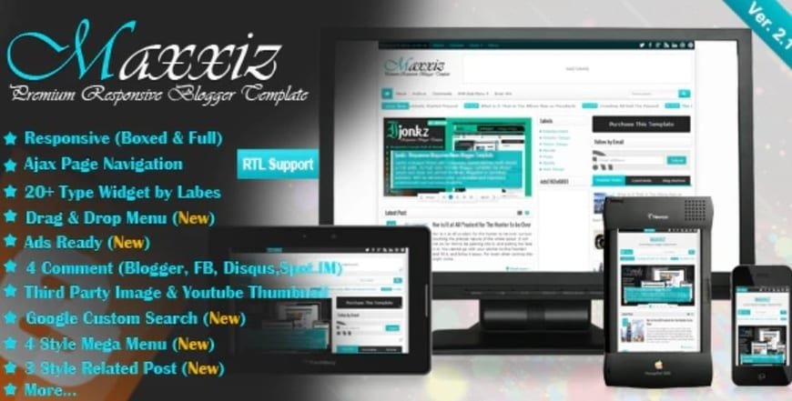 Maxxiz Responsive Magazine News Blogger Template Free Download