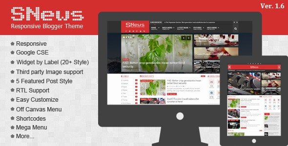 SNews - News/Magazine Responsive Blogger Theme Free Download
