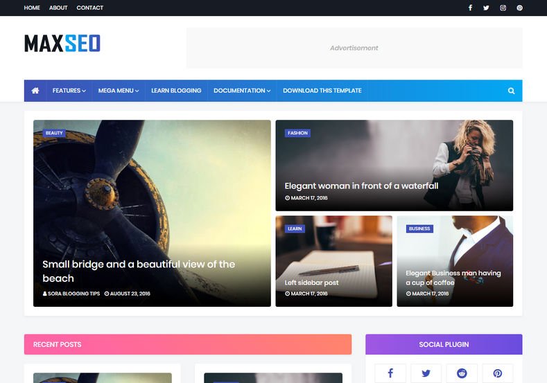 MaxSeo Blogger Template Free Download