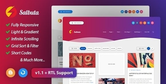Salbuta Blog and Personal Responsive Blogger Template Free Download