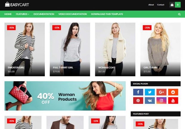 Easy Cart Blogger Template Online Shopping Website Blogger Templates