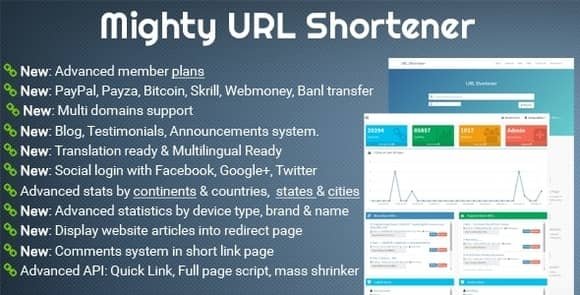 Mighty URL Shortener PHP Nulled Script
