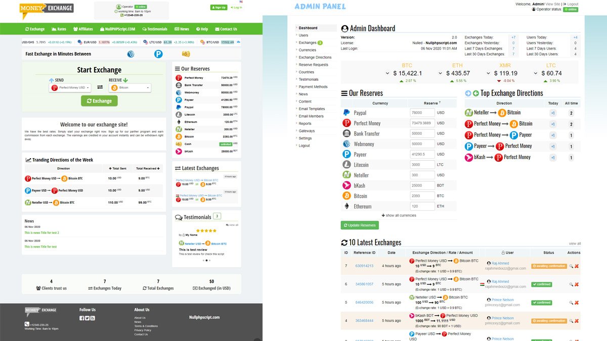 Best Money Exchange PHP Script Exchangerix Nulled