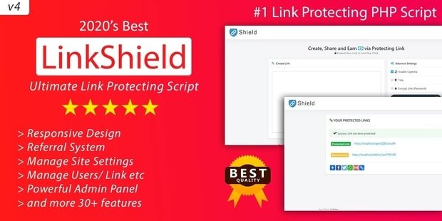 LinkShield Link Protecting PHP Script Nulled