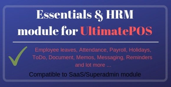 Essentials and HRM Module for UltimatePOS
