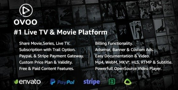 OVOO Live TV and Movie Portal CMS with Membership System PHP Software