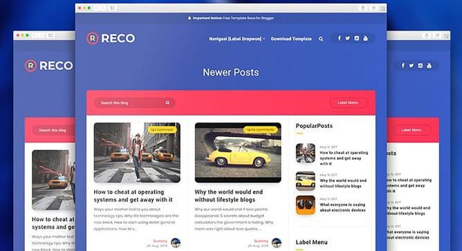 Reco Rresponsive Premium Blogger Template