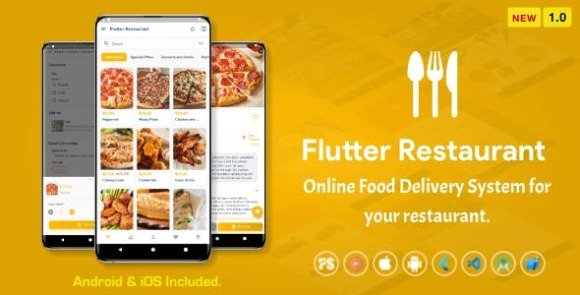 Flutter Restaurant Online Food Delivery System for iOS and Android