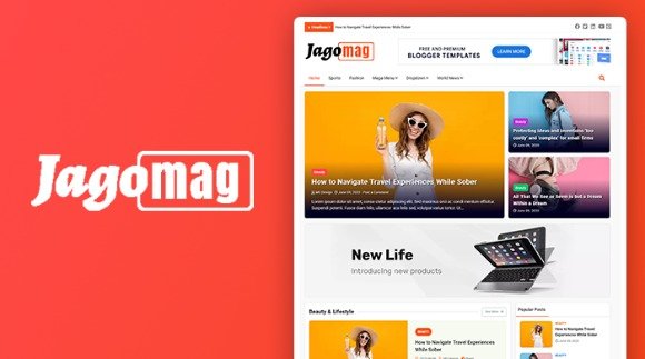 JagoMag Premium Magazine Blogger Template Download