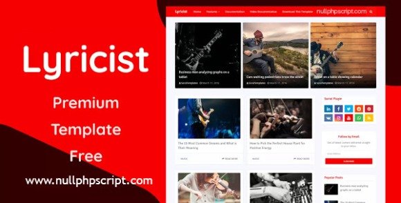 Lyricist Premium Blogger Template