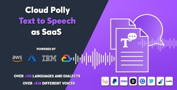 Cloud Polly Ultimate Text to Speech as SaaS PHP Script