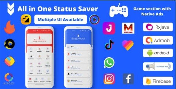 All in One Status Saver Image and Video Downloder App Source Code