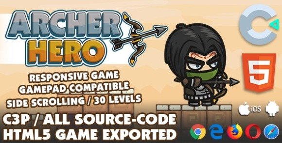 Archer Hero HTML5 Game with Construct 3 All Source Code