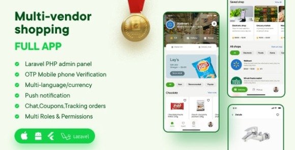 Multi Vendor e-Commerce Customer Vendor and Delivery Apps Flutter Admin Panel