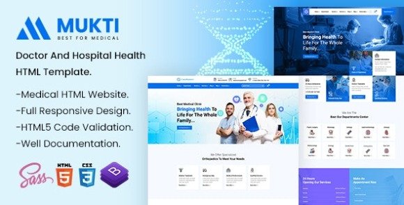 Mukti Hospital Health HTML Template Download