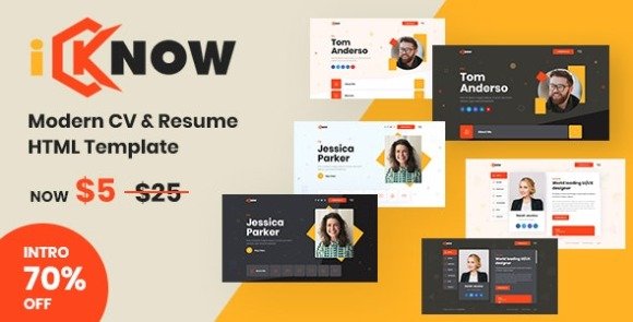 iKnow CV Resume Portfolio Template HTML Download