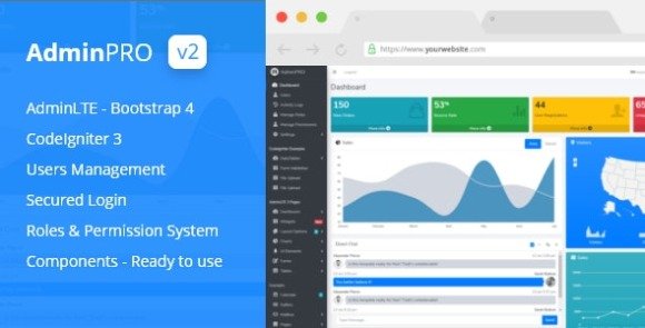 AdminPro Login Multi User Management Codeigniter Roles and Permission Bootstrap AdminLTE Script