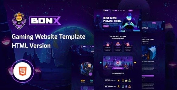 Bonx React JS Gaming Website Template with Gatsby Download