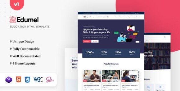Edumel Education LMS Template Download