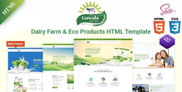 Gowala Dairy Farm and Eco Products HTML Template Download