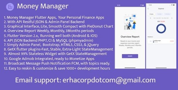 Money Manager Flutter Apps with API and Admin Panel Source Code