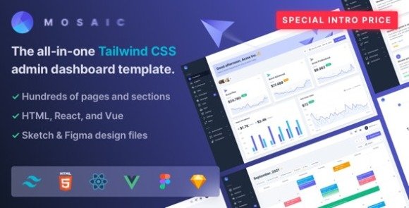Mosaic Tailwind CSS Admin Dashboard Template Download
