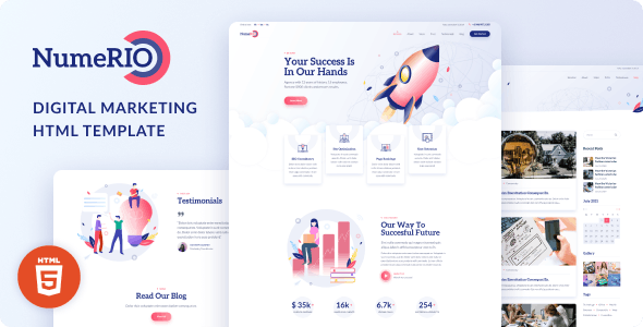 Numerio Digital Marketing Landing Page HTML Template Download