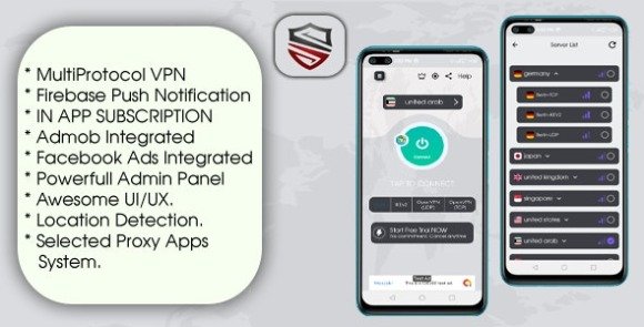 One VPN With Admin Panel And Multi Protocol VPN App Source