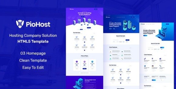Piohost Domain and Web Hosting HTML5 Template Download