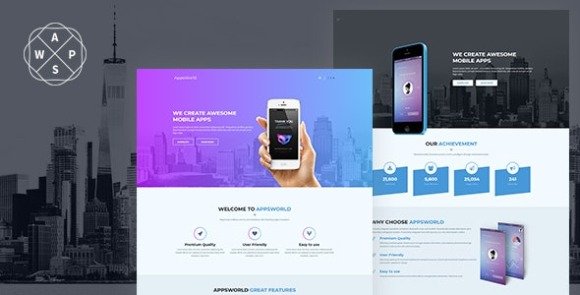 AppsWorld App Landing Page HTML5 Template Download