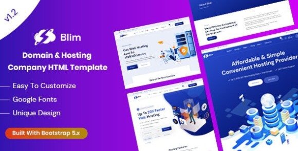 Blim Domain and Hosting Company HTML Template Download