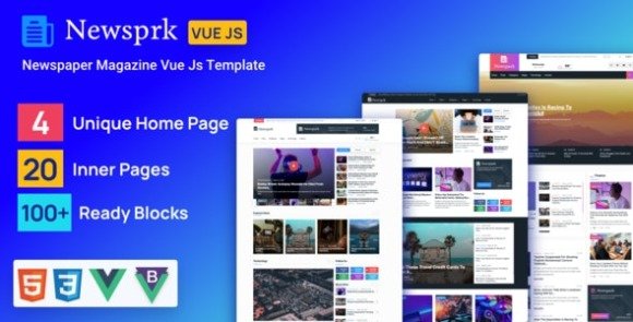 Newsprk Vue JS Newspaper Template Download