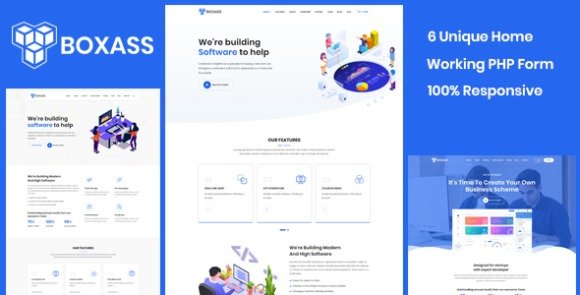 Boxass Startup Landing Page Template Download