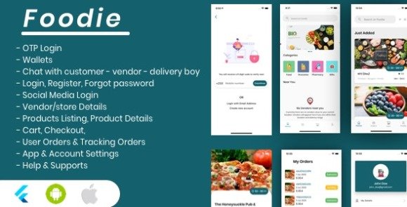 Foodie Flutter Grocery Food Pharmacy Store Delivery Mobile App Source