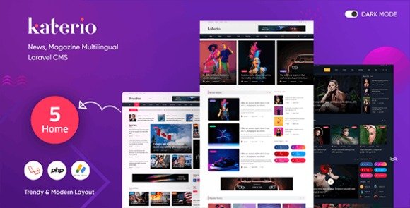 Katerio News Magazine Multilingual Laravel CMS