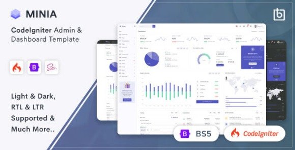 Minia CodeIgniter Admin and Dashboard Template Download
