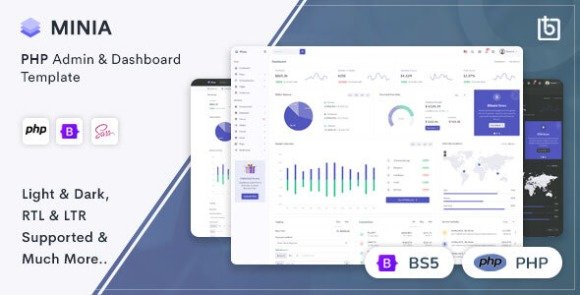 Minia PHP Admin and Dashboard Template Download
