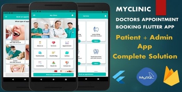 Myclinic Doctors Appointment Booking App Admin Patient Complete Solution Flutter App Source