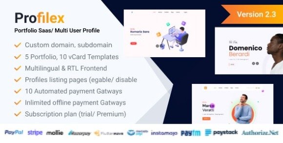 Profilex Portfolio Builder SAAS Multi-User Profile Multitenancy Nulled Download