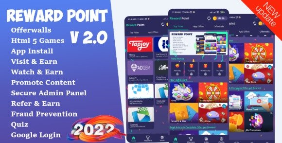Reward Point Nulled HTML Games Offerwall App Source
