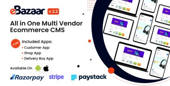 eBazaar All In One Multi Vendor Ecommerce CMS App Source