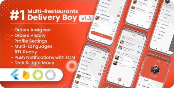 Delivery Boy for Multi-Restaurants Flutter App Source Code
