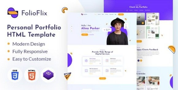 FolioFlix Personal Portfolio HTML Template Download