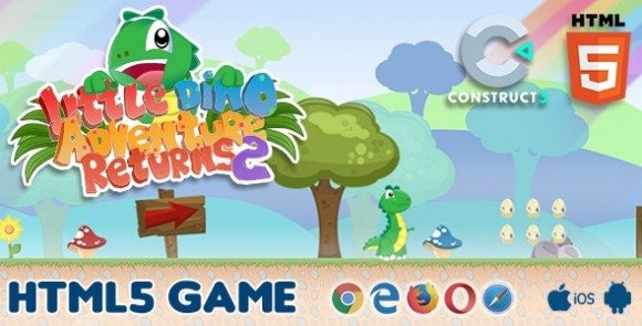 Little Dino Adventure Returns 2 HTML5 Game Exported Source
