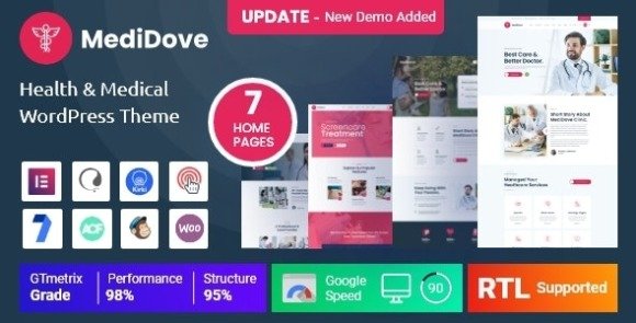 MediDove Health and Medical WordPress Theme RTL Download