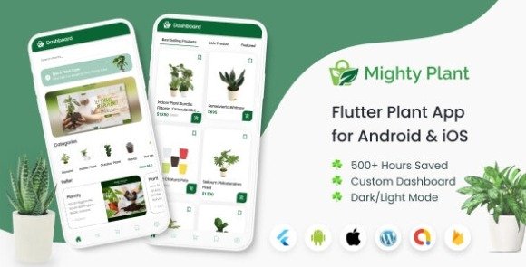 Mighty Plant Shop Flutter Full App for Nurseries with WooCommerce Backend