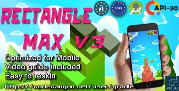 Rectangle Max Admob GDPR Android Studio Game Source