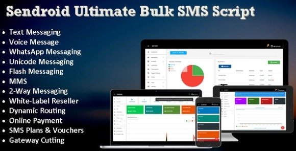 Sendroid Ultimate Bulk SMS WhatsApp and Voice Messaging Script with White-Label Reseller System PHP Script